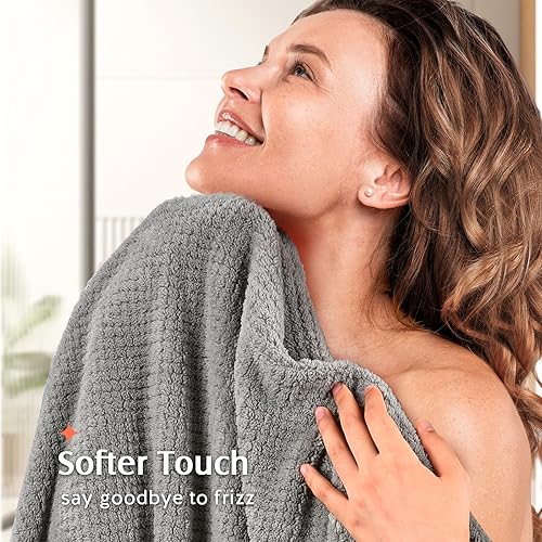 Miniatura 3 de YFONG Paquete de 2 Toallas de Microfibra Envolventes para el Cabello para Mujeres, Turbante de Cabello de Secado Rápido Súper Absorbente para Todos