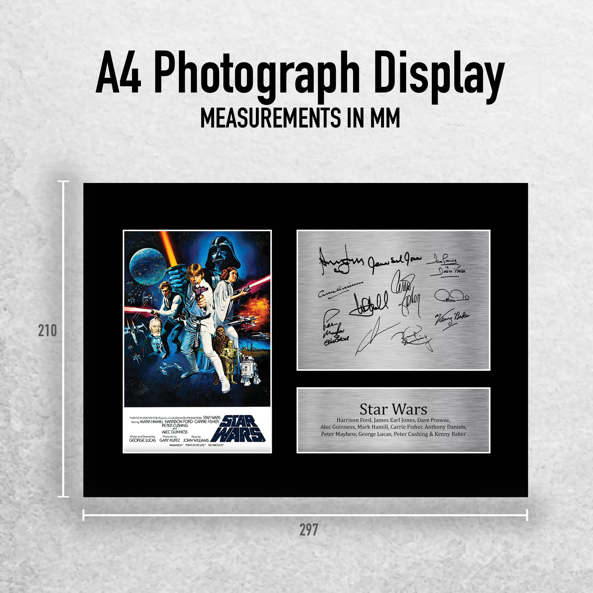 HWC Trading A4 Star Wars New Hope Cast Mark Hamill, Carrie Fisher - Image 2