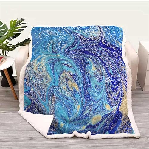 Marble Texture Cobijas Calientes para Invierno Flannel Blanket Soft & Cozy for Sofa Bed Couch Throw Size 51In x 59In