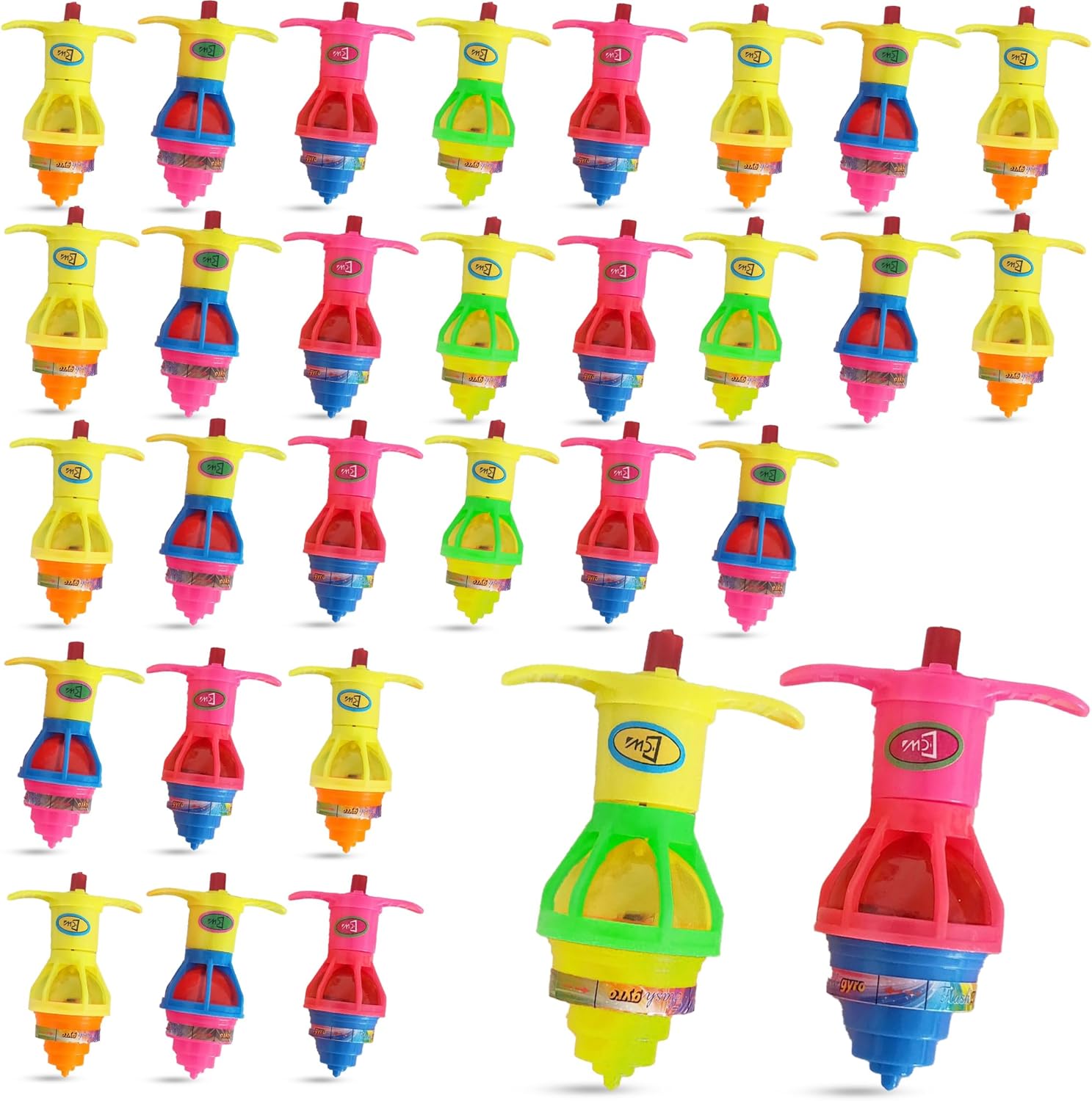 KatchOn, 30Pcs Light Up Spinning Tops Glow Party Favors | Pinata Stuffers for Kids Summer Goodie Bag Stuffers Classroom Treasure Box Toys Carnival Prize Birthday Trinkets End of Year Students Gifts