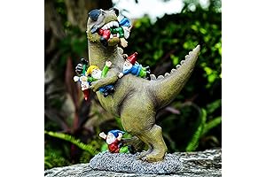 T-Rex Eating Garden Gnomes: A Prehistoric Twist to Your Outdoor Decor