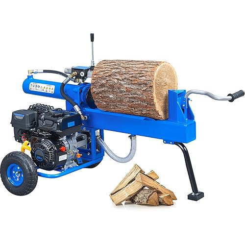 20 Ton Gas Log Splitter, 7HP Portable Wood Splitter with Dual-Gear Hydraulic Pump, Fast Auto Return, Horizontal Full Beam Steel Wedge, Handles Logs up to 21"x16.5" for Firewood & Forestry