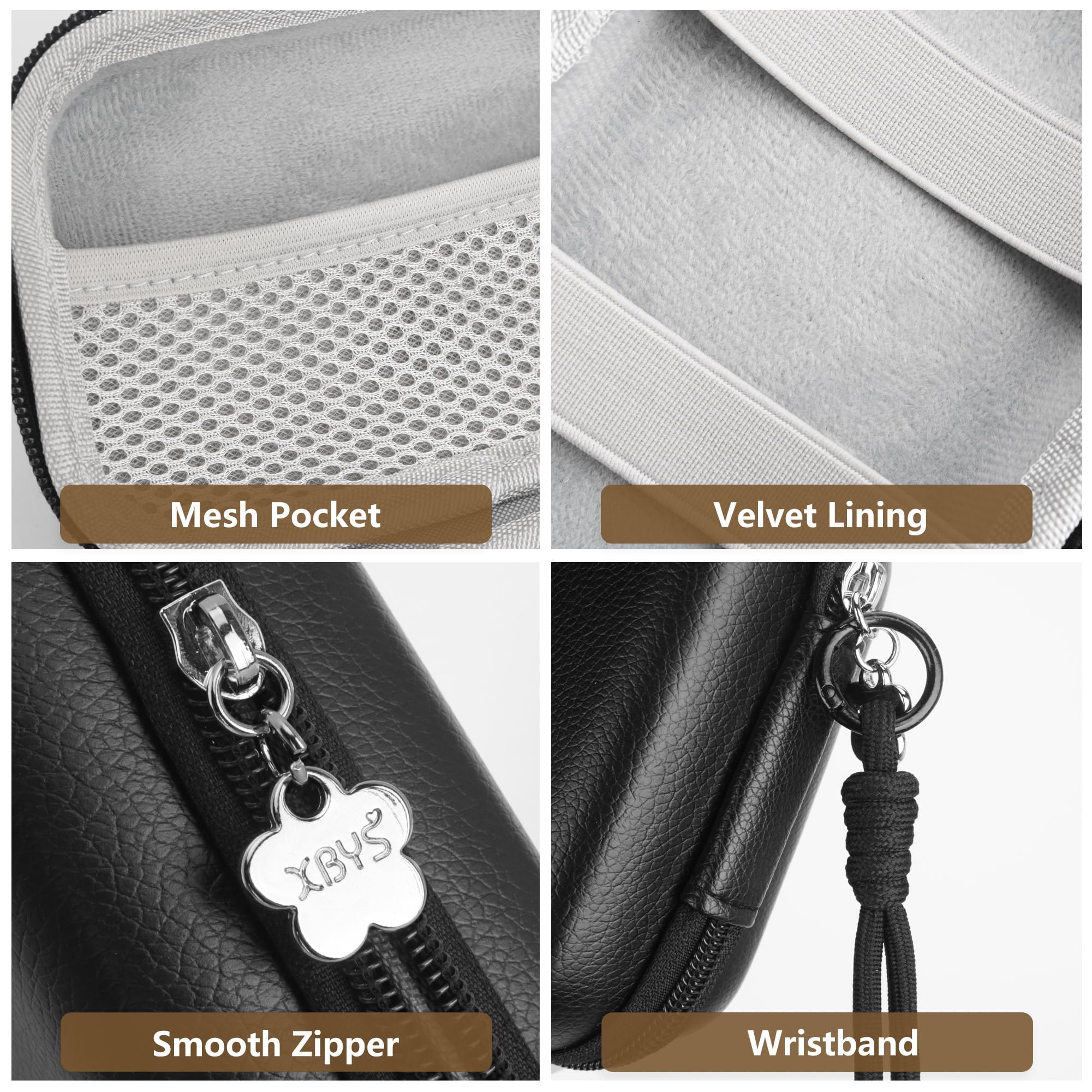 Digitalkamera Tasche für Canon Powershot G7X Mark III/ SX740/ Sony ZV-1/ RX100 VII/Panasonic ZS99/ LUMIX TZ100, Aufbewahrungsbox für Kompaktkameras mit Trageband (Schwarz)