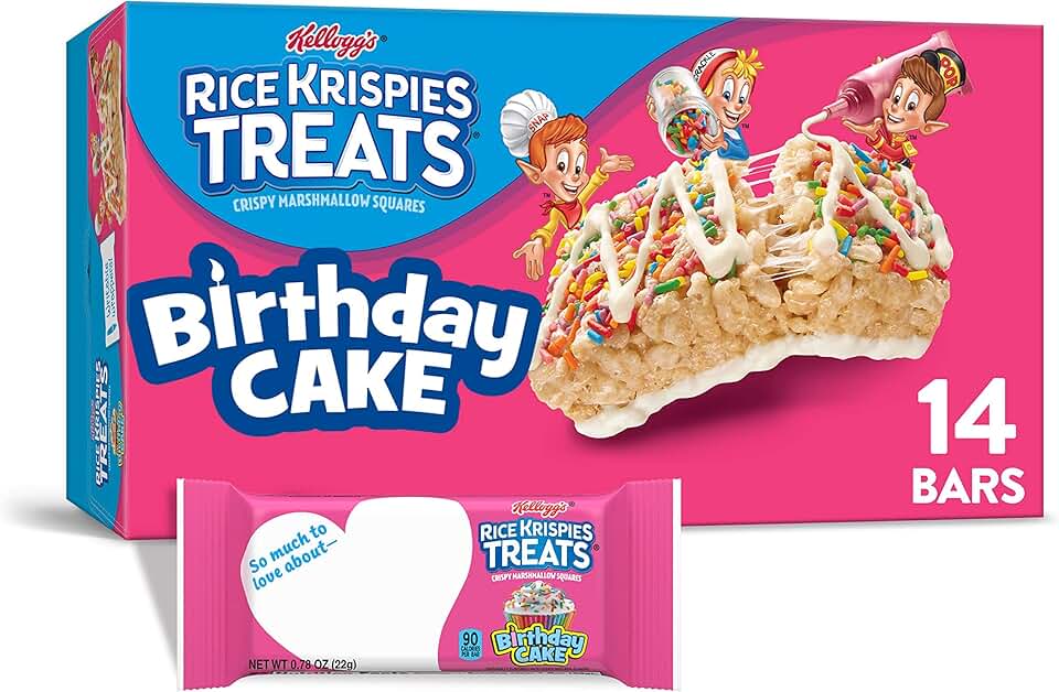 birthday cake rice krispies treats