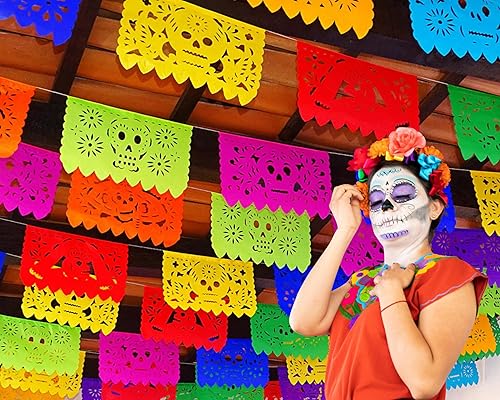 Miniatura 5 de Dia de Los Muertos Papel Picado, Día de los Muertos, Paquete de 5 | Papel de seda