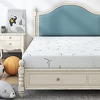 Vista 1 de Colchón de espuma viscoelástica de 6 pulgadas de sensación media firme con funda de bambú, colchones de cama transpirables con certificado