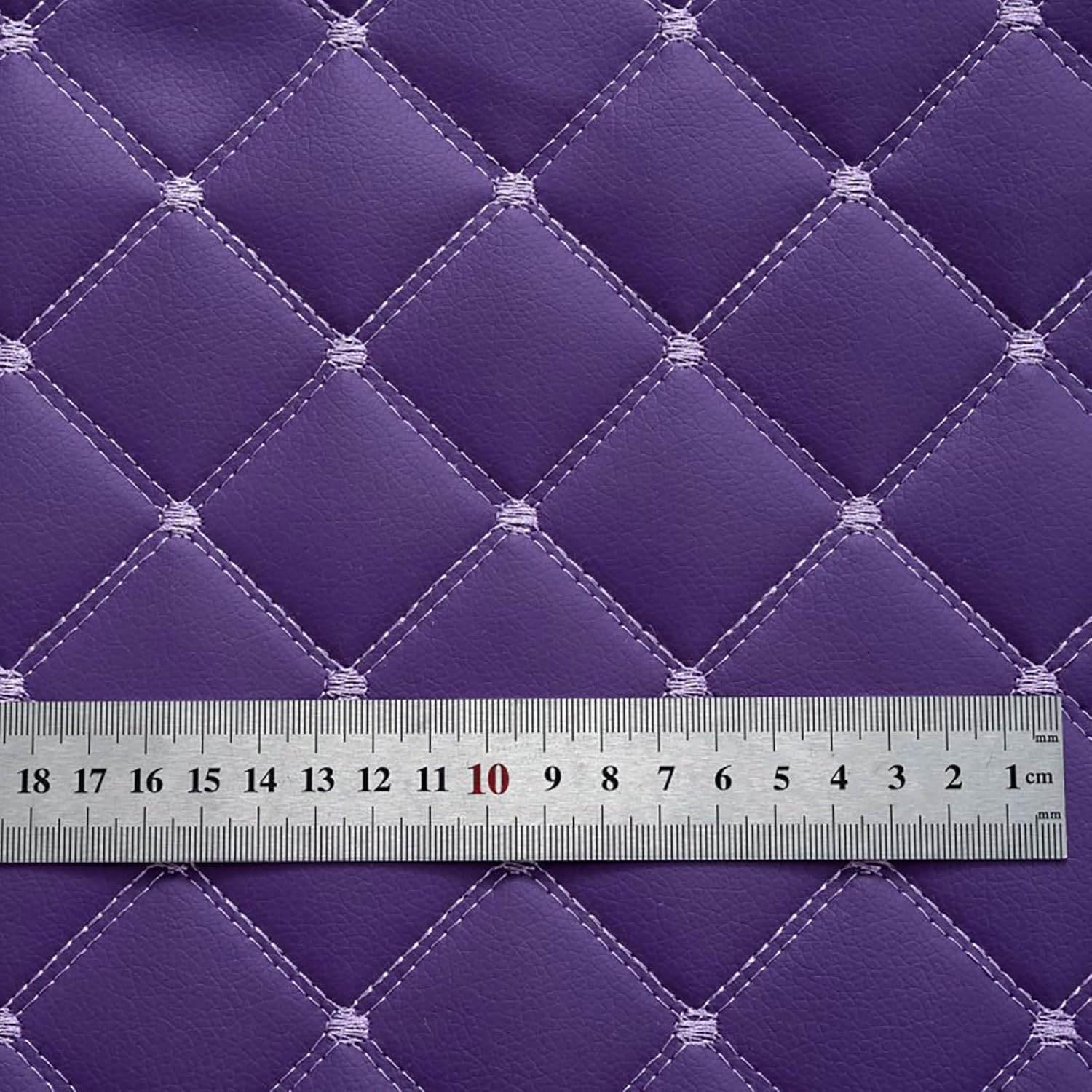 Vinyl Faux Leather Fabric Upholstery Quilted Foam Fabric 3/8" Foam Backing Width 59in for DIY Headboard Car Headliner Automotive Home Decor DIY Crafts(Size:5mX1.5m,Color:Purple)