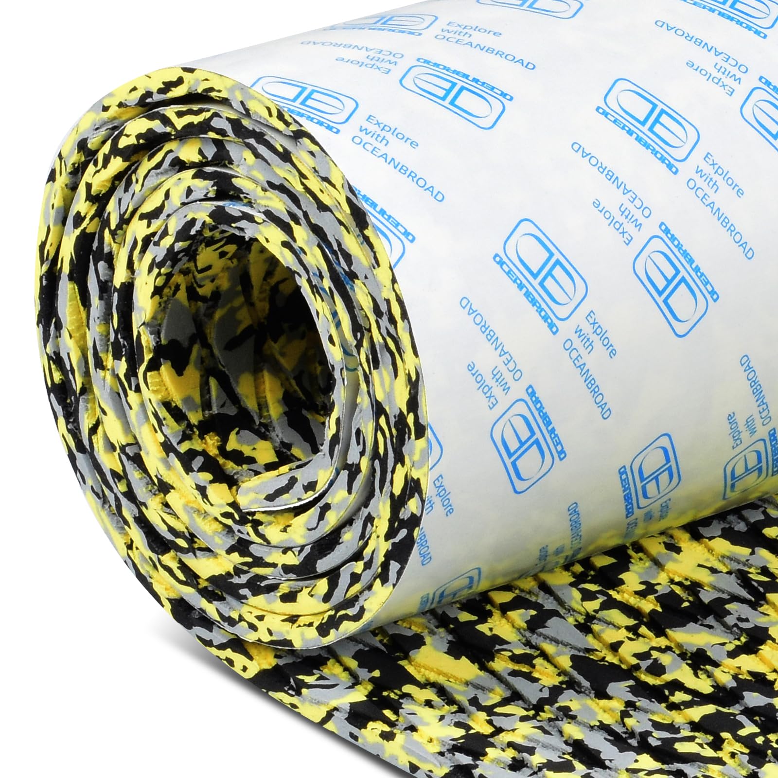 OCEANBROAD Self-Adhesive 96''x16''/23''/38''/47'' Camouflage Boat Flooring Non-Slip Marine Grip Pad EVA Foam Sheet for Jon Boat Surfboard SUP Board