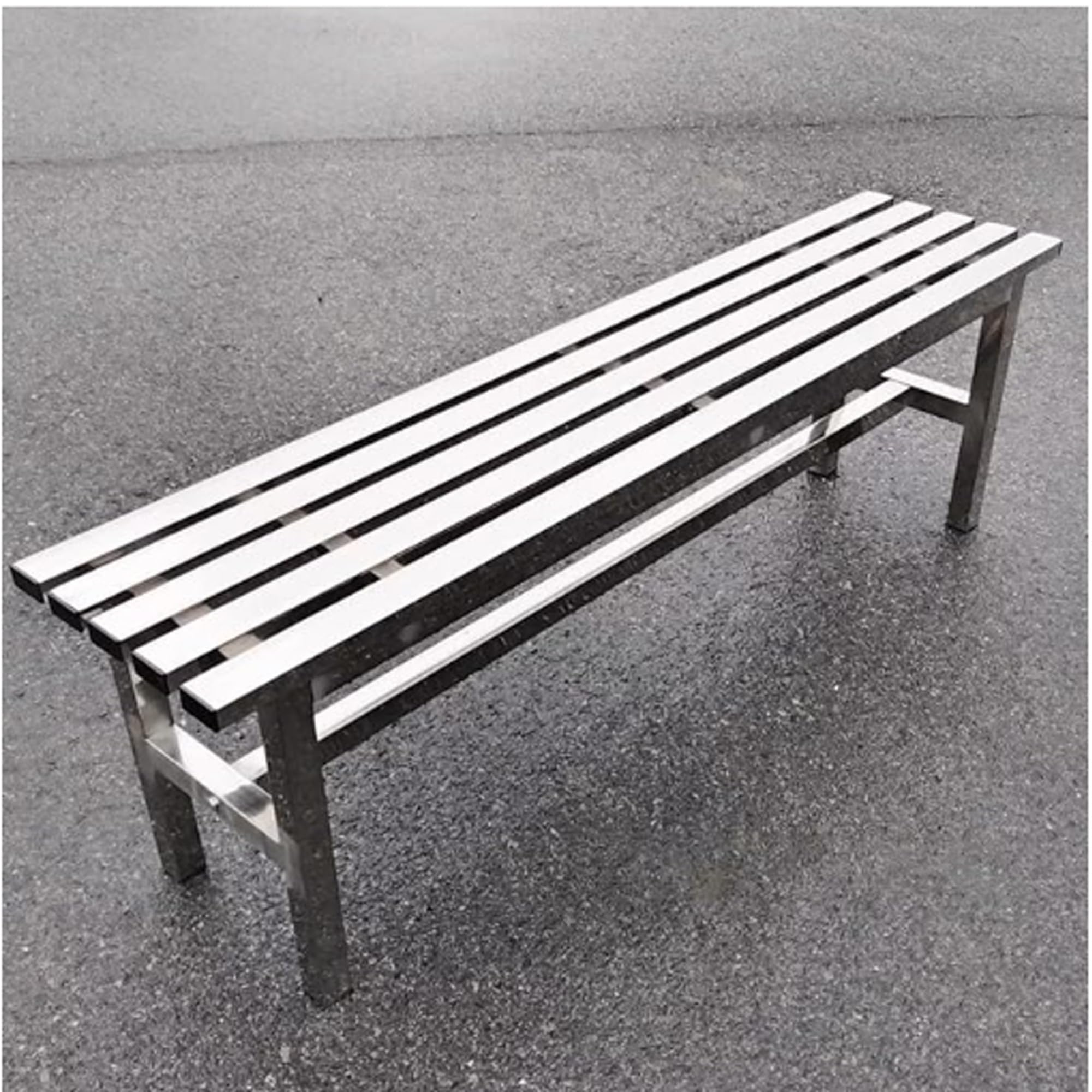 Banco de jardín de Acero Inoxidable para Exterior y Patio | Acero inoxidable 304,resistente a la oxidación y de alta resistencia;apto para porches, piscinas,(Single Layer,150cm/59in)