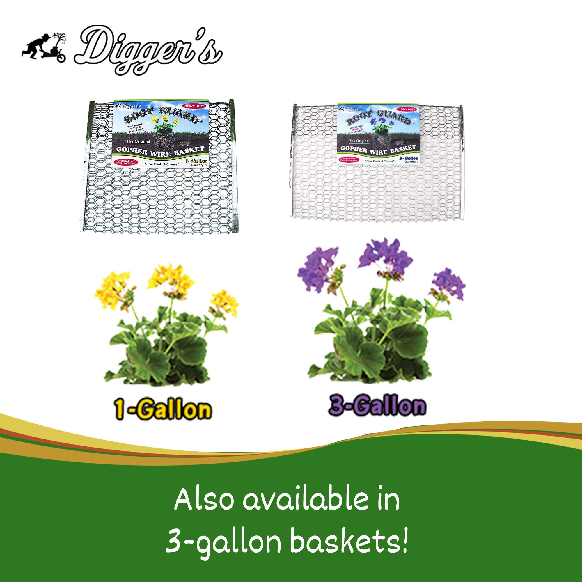Digger’s 1Gallon HeavyDuty Wire Basket Gopher Wire Basket for