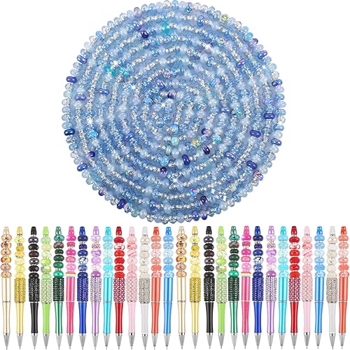 Vista 43 de Cuentas de agujero grande negro europeo para bolígrafos, 100 piezas surtidas de agujeros grandes de hadas, varita de jardín, cuentas espaciadoras