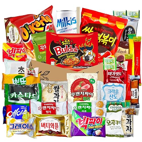 Korean Snack Box 38 Count - Variety of Individually Wrapped Korean Snacks with Chips, Sweets and Tteokbokki for Kids, Children, College Students and Adults. Gift Box for K-Food Lovers - Journey of Korea