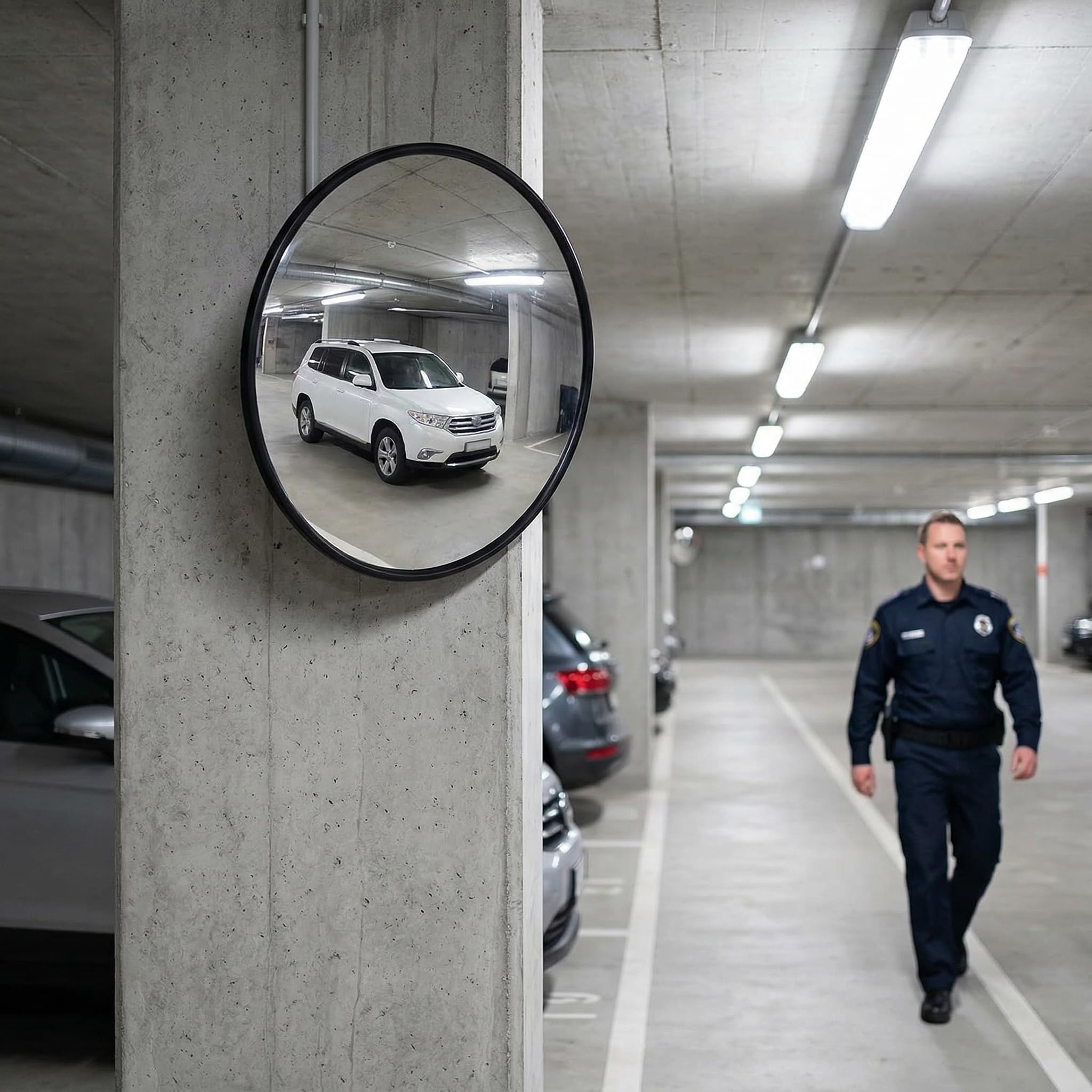 2 Piezas Espejo Convexo 30cm,Espejo de Seguridad para Garajes y Entradas | Espejo Punto Ciego de Pared con Ángulo de Visión de 230°,Anti-Colisión,Soporte para Almacén y Tienda Interiores y Exteriores