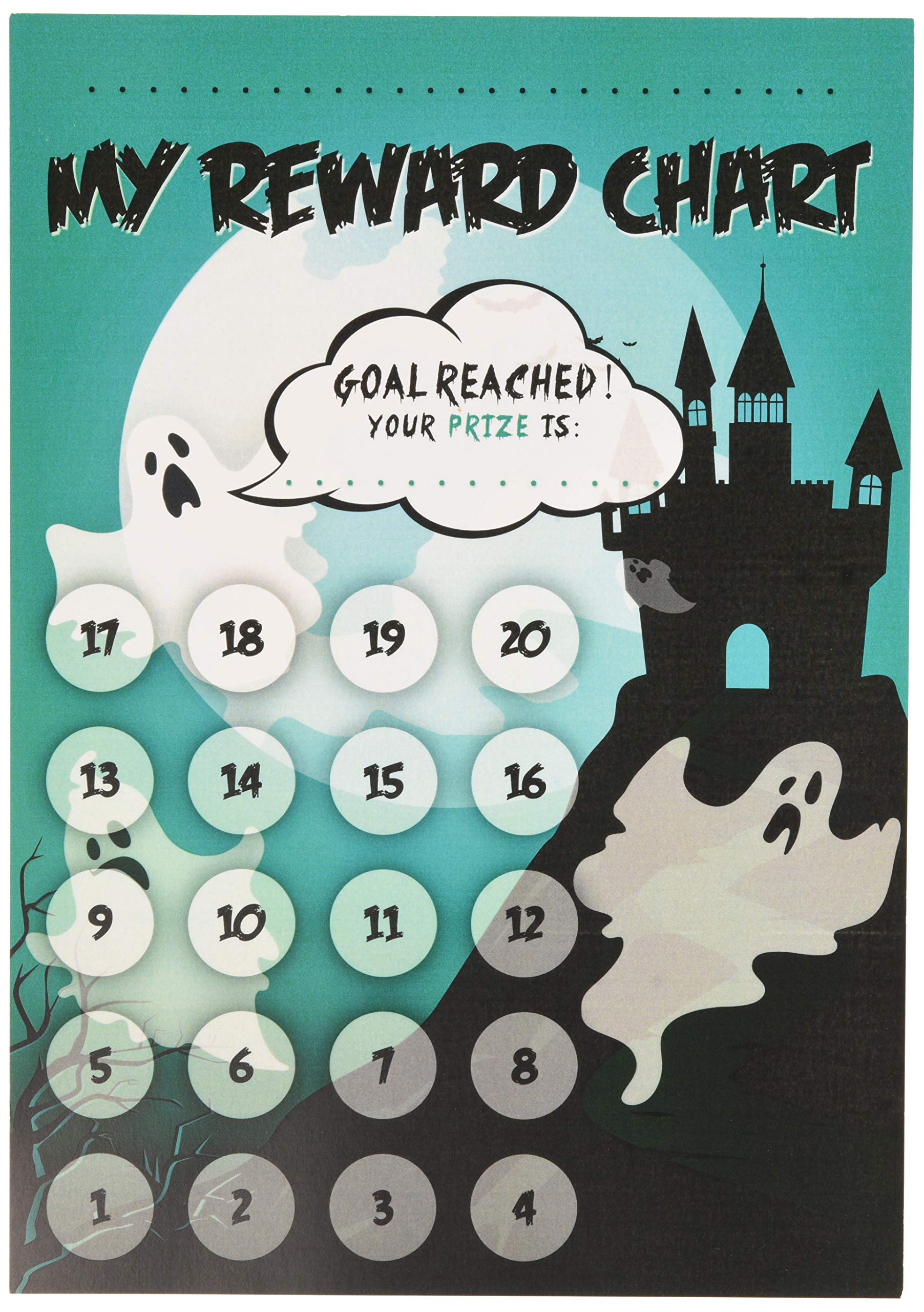 School Stickers A4 Haunted House Reward Chart and Stickers - Bumper Pack