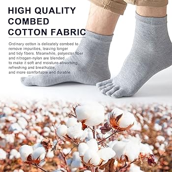 1 Pair Five Finger Socks For Men Cotton Socks Fashion Toe Socks Breathable Ankle Socks