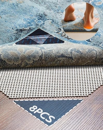 Miniatura 29 de Veken - Base antideslizante y gruesa para colocar debajo de tapetes, apta para pisos de madera y baldosa, para mantener tus tapetes seguros y fijos