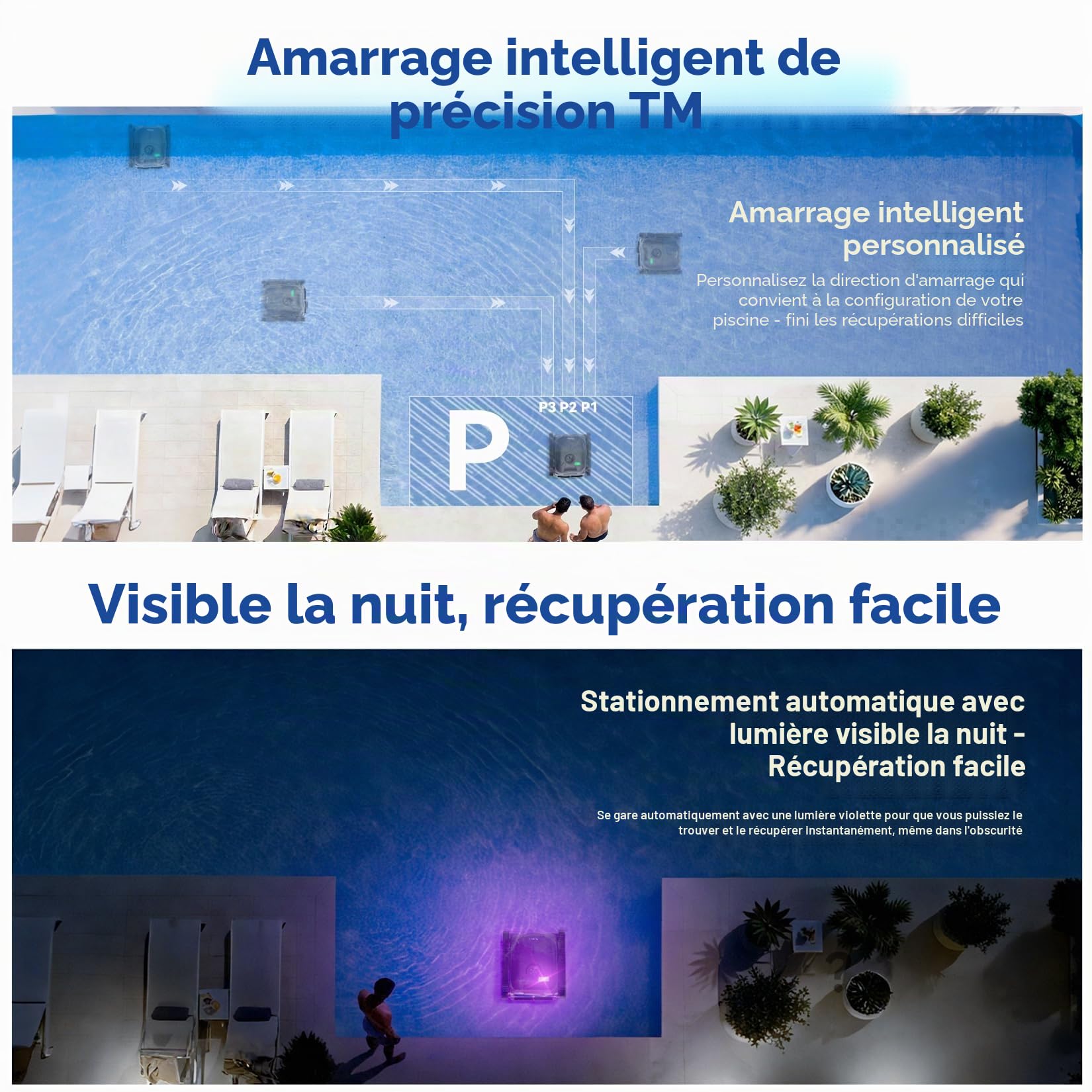 (Upgrade 2026) Pondee X5 Robot de Piscine sans Fil Fond et Parois, Aspirateur 21 m³/h Saugkraft, Navigation Intelligente, 3 Moteurs Brushless, Autonomie 180 Min, Ligne d'eau, Bassins jusqu'à 300m²