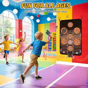 TERRAMUS Axe Throwing Target Game Set, Electronic Scoring Throwing Game Toys Gifts for Kids Age of 3-10+ Years Old Boys & Girls, Backyard Indoor & Outdoor Yard Carnival Sport Party Play Game