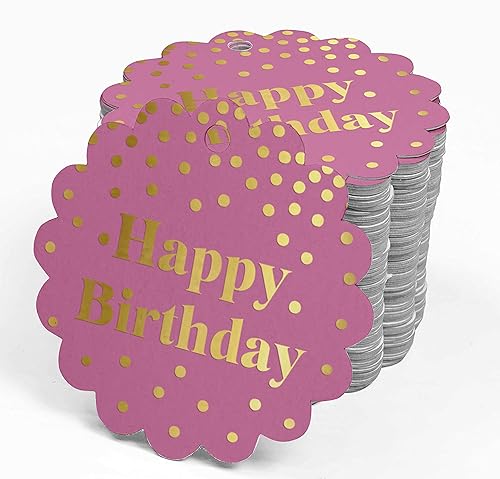 Miniatura 59 de Etiquetas colgantes para botellas de feliz cumpleaños, paquete de 100 unidades Blanco,Aqua Blue,Negro,Azul,Azul turquesa oscuro,Rosa