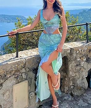 Amazon.com: Xuan2Xuan3 Women Blue Two Piece Outfits Bodycon