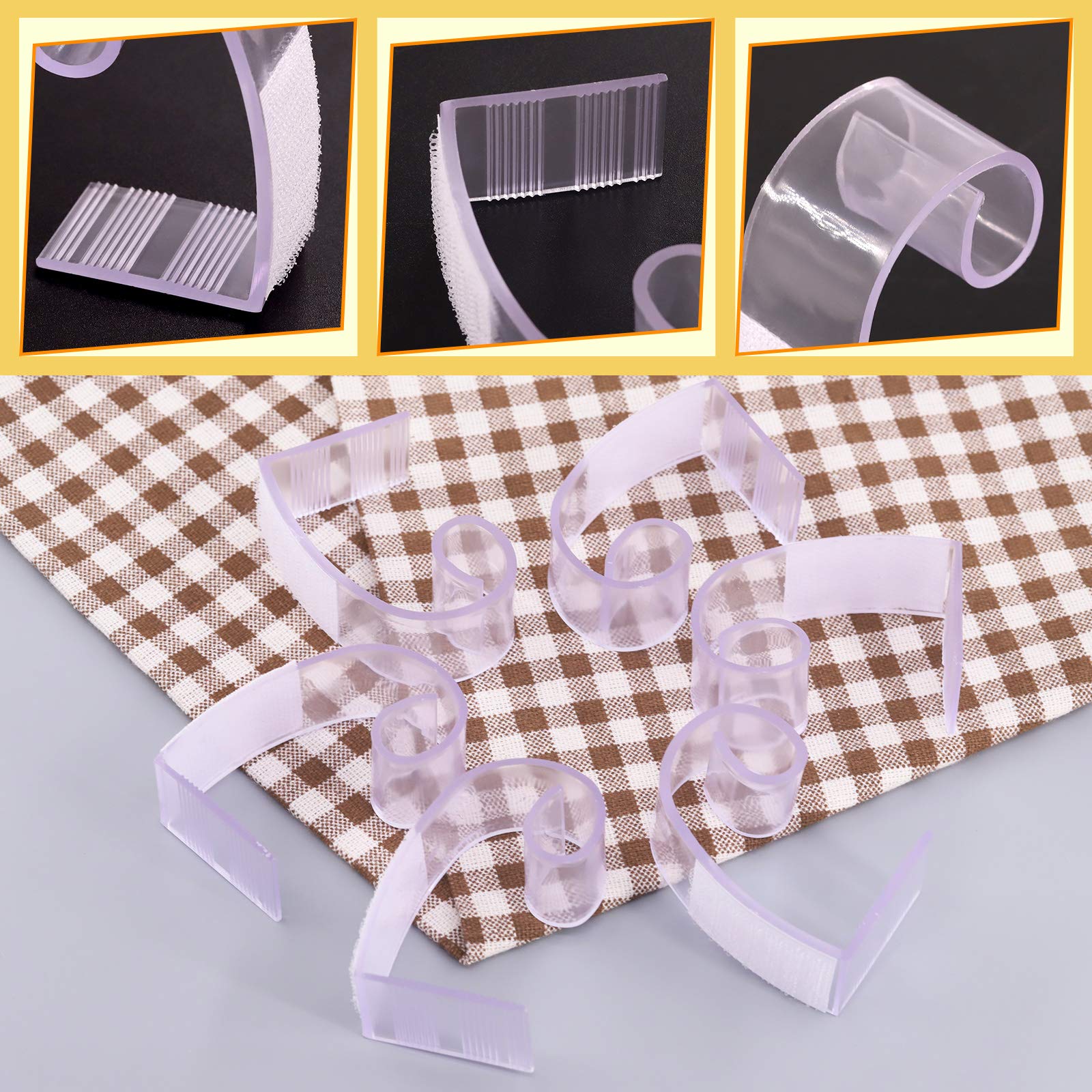 30 clips para zócalo de mesa, clips para mesa de 4,5 a 3,5 cm, con gancho y bucle, ideales para eventos en interiores y exteriores, bodas, reuniones, fiestas, pícnics, banquetes