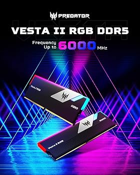 AcerPredatorVesta Ⅱ DDR5 32GB16GB×2枚シルバー Acer Predator Vesta II RGB DDR5 6000MHz 32GB 2x16GB CL30 at