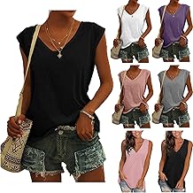Bluse Damen Elegant Ärmellose T-Shirt Casual T Shirt Weiß Oberteile mit Flügelärmeln Frauen Schwarz Kleidung Sommer Grau Shirts