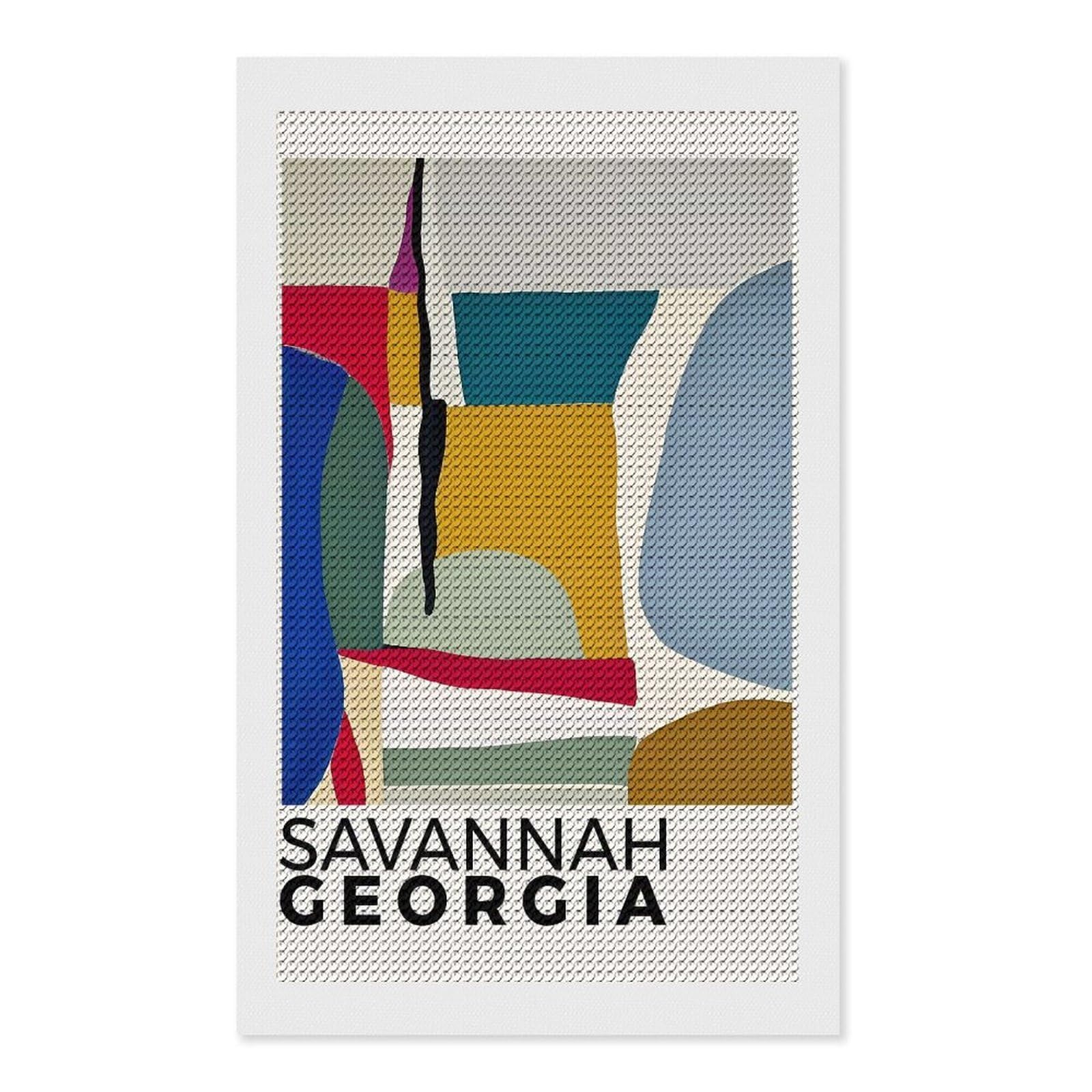 Junmoney Savannah Georgia 5D Diamond Painting Kit 12"x20", Relaxing DIY, Mindful Craft Project, Full Kit Included, Thoughtful Present