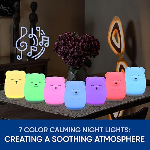 Miniatura 5 de Mindfulness 'Breathing Bear' 4-7-8 Luz de respiración guiada de meditación visual Dispositivo 3 en 1 con luz nocturna y máquina de ruido