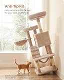 Feandrea Cat Tree, Cat Tower for Large Cats, Ultra-Soft, White-Brown Ombré PCT162M01 - 7