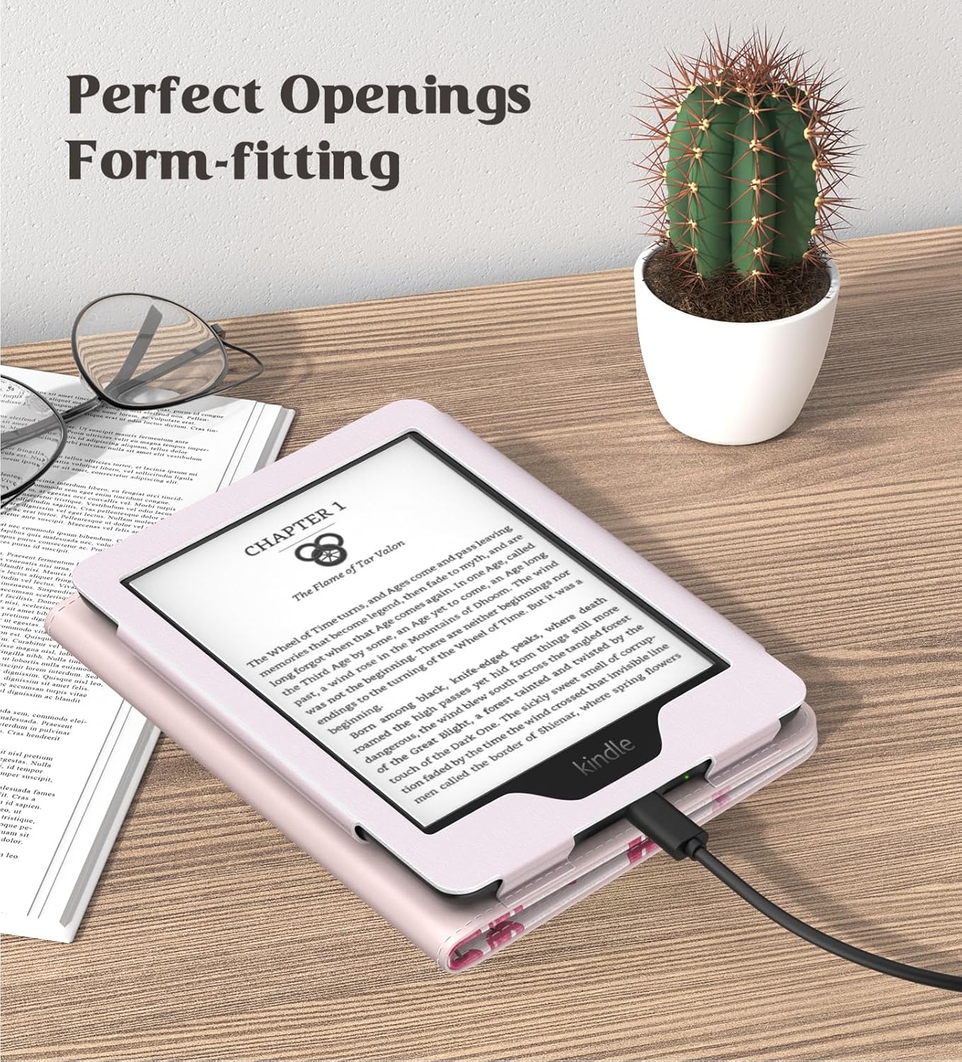MoKo Case for 6" All-New eBook(11th Generation-2024/2022), Lightweight Shell Cover with Hand Strap Auto Wake/Sleep for E-Reader 11th Gen. 2024, Not fit Kobo Aura 2/Remarkable, Cherry Bow
