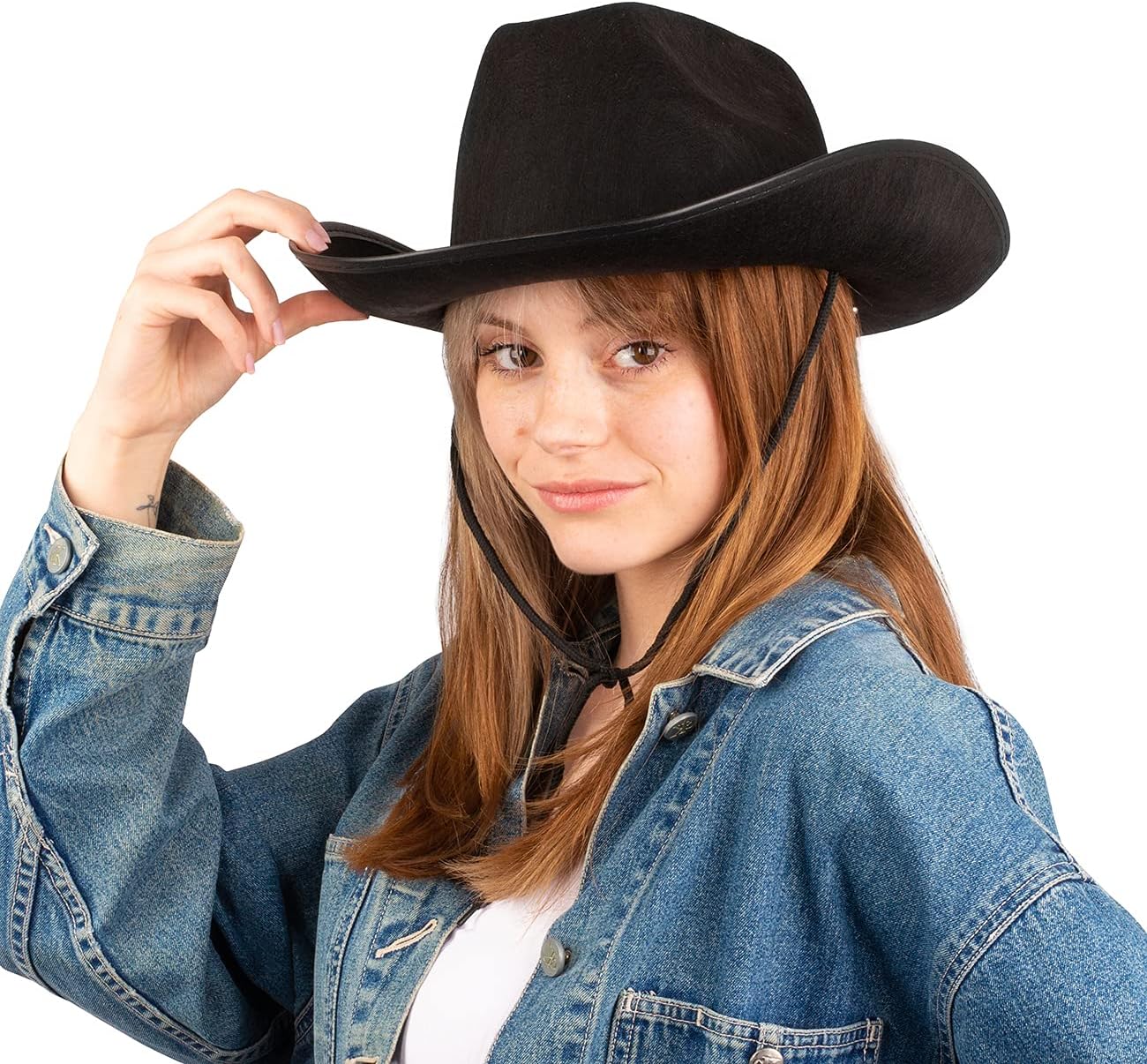 Funny Party Hats Black Cowboy Hat - Cowboy Hats - Western Hat - Unisex Adult Cowboy Hat - Cowboy Costume Accessories - Image 3