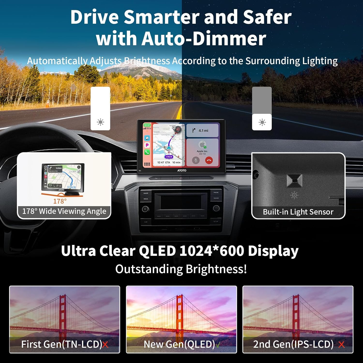 ATOTO P807PR with Auto-Dimmer and QLED display