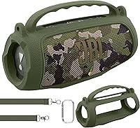 Vista 19 de co2CREA Funda de silicona para altavoz Bluetooth portátil JBL Charge 5, impermeable, con correa para el hombro, funda protectora suave de viaje