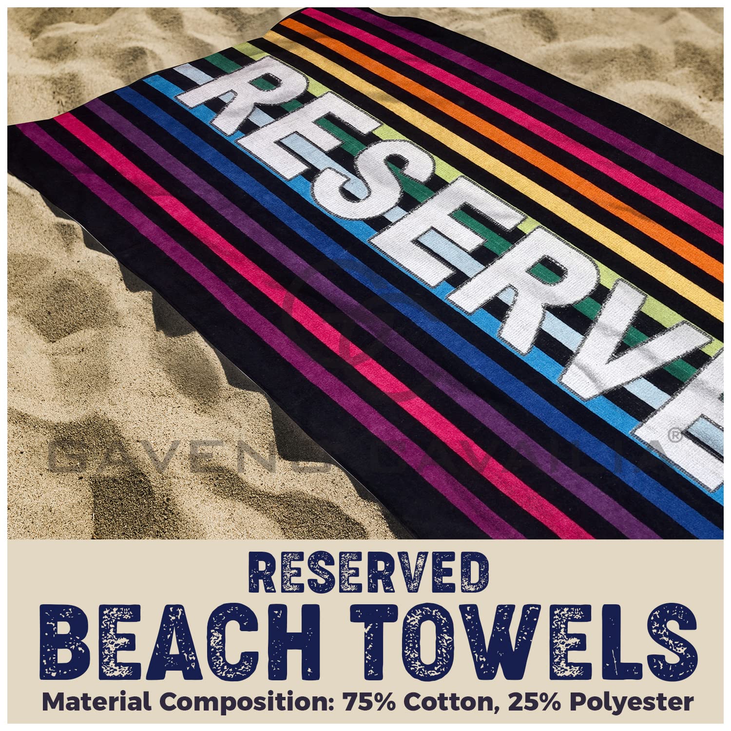 GC GAVENO CAVAILIA Pack of 1, Beach Towels for Adult Men,Women & Kids, Lightweight & Super Absorbent Quick Dry Towels - Image 2
