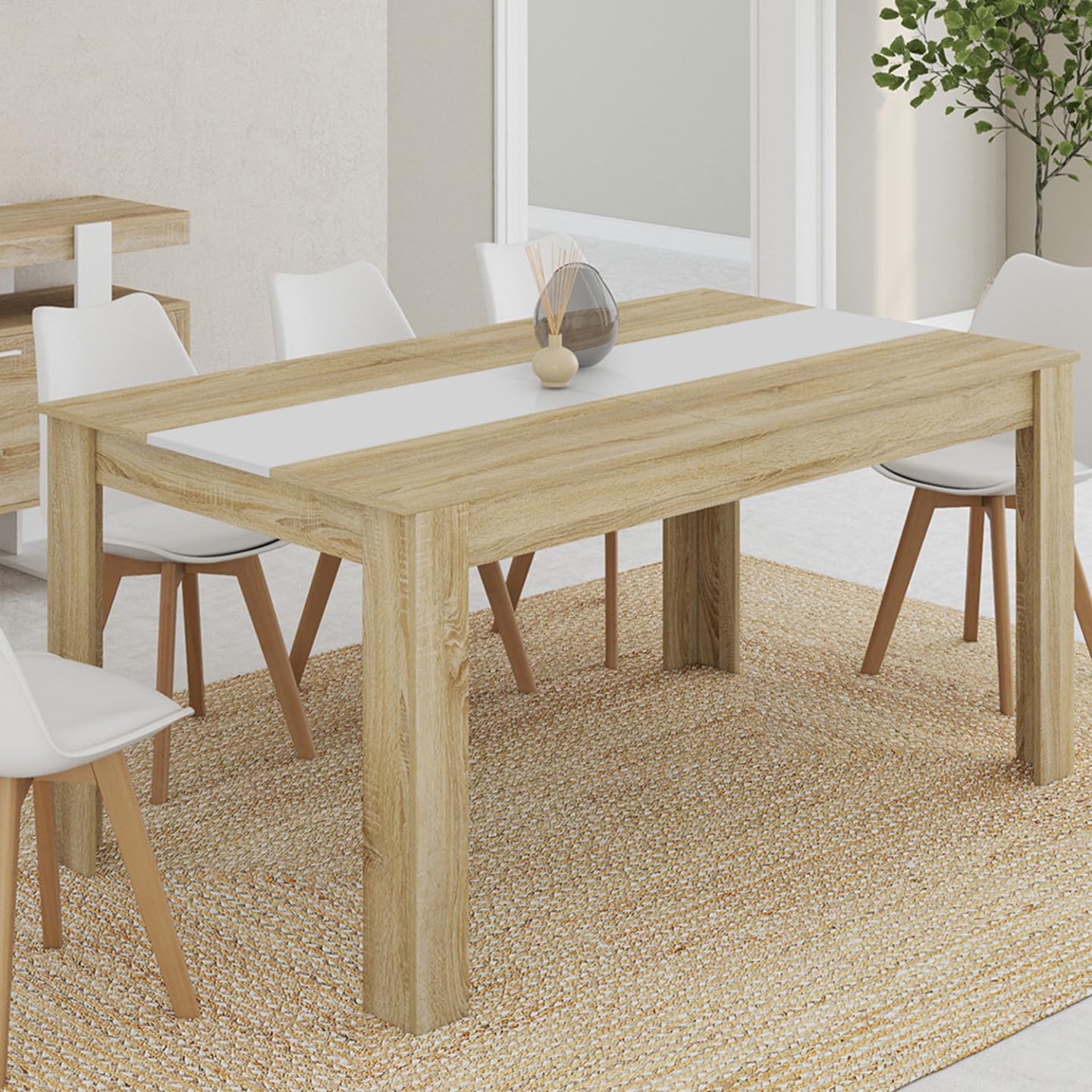 IDMarket - Table à Manger Rectangle Georgia 8 Personnes 160 x 80 cm