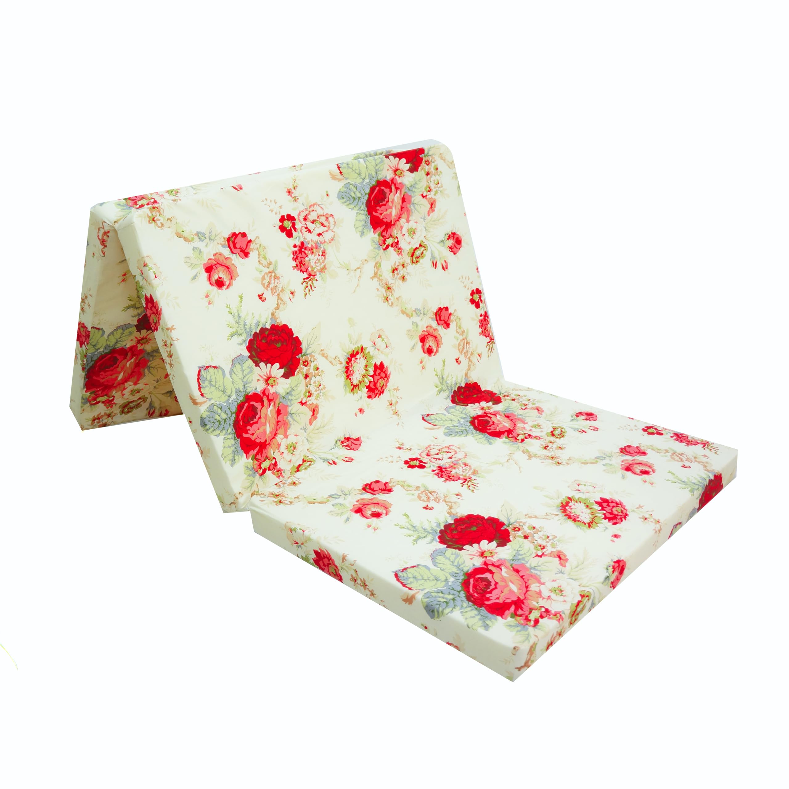 AL RAAD Folding Foam Mattress #Sleep plus# Twin Mattress, Plush, Pink, Foldable, Space-Saving, Easy to Use