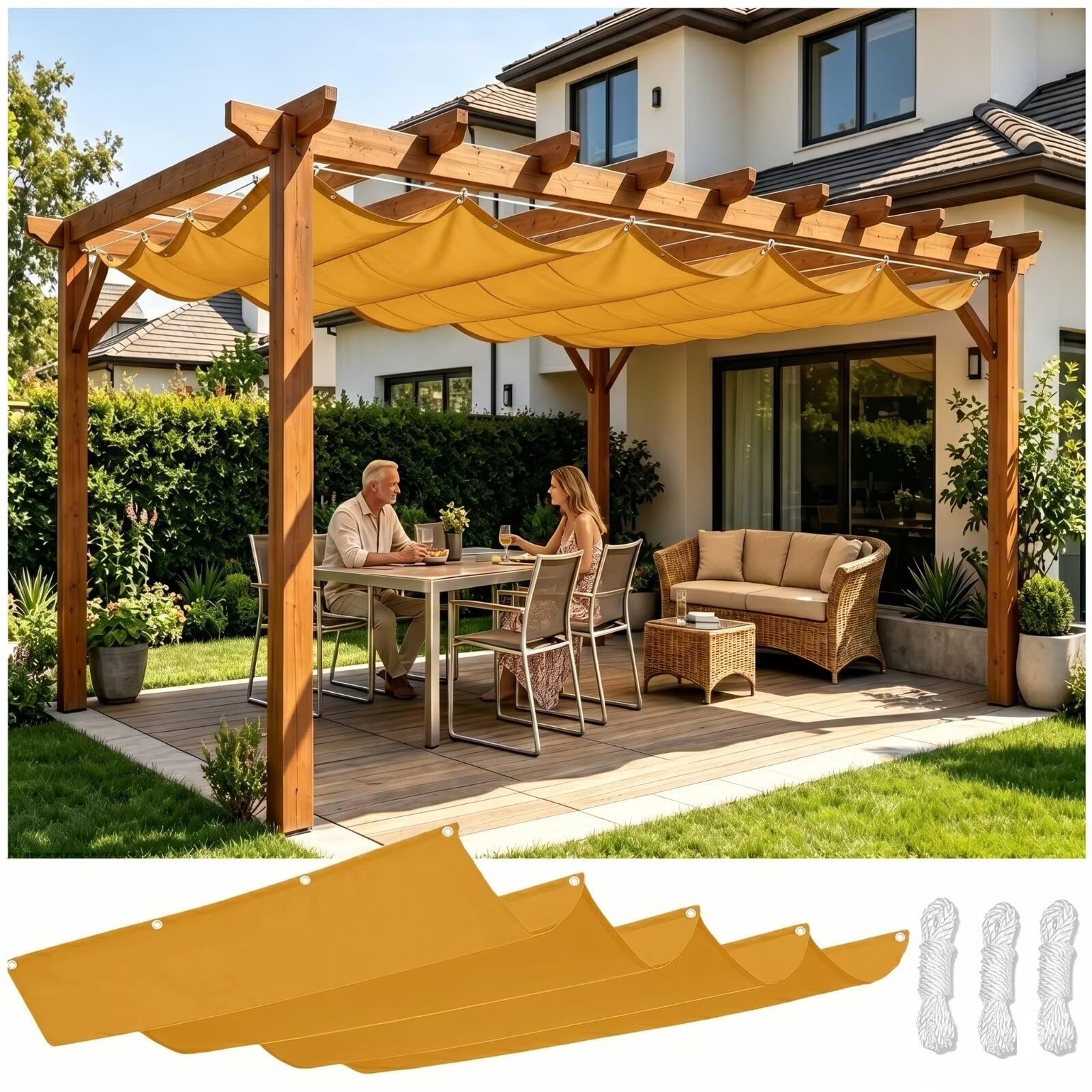 tente solaire Pergola 300x500 Ondulée Coulissante Imperméable 230g Jaune Color:Nitro Red Anodize spocyclife Radtrikot Herren Kurzarm, 72mm