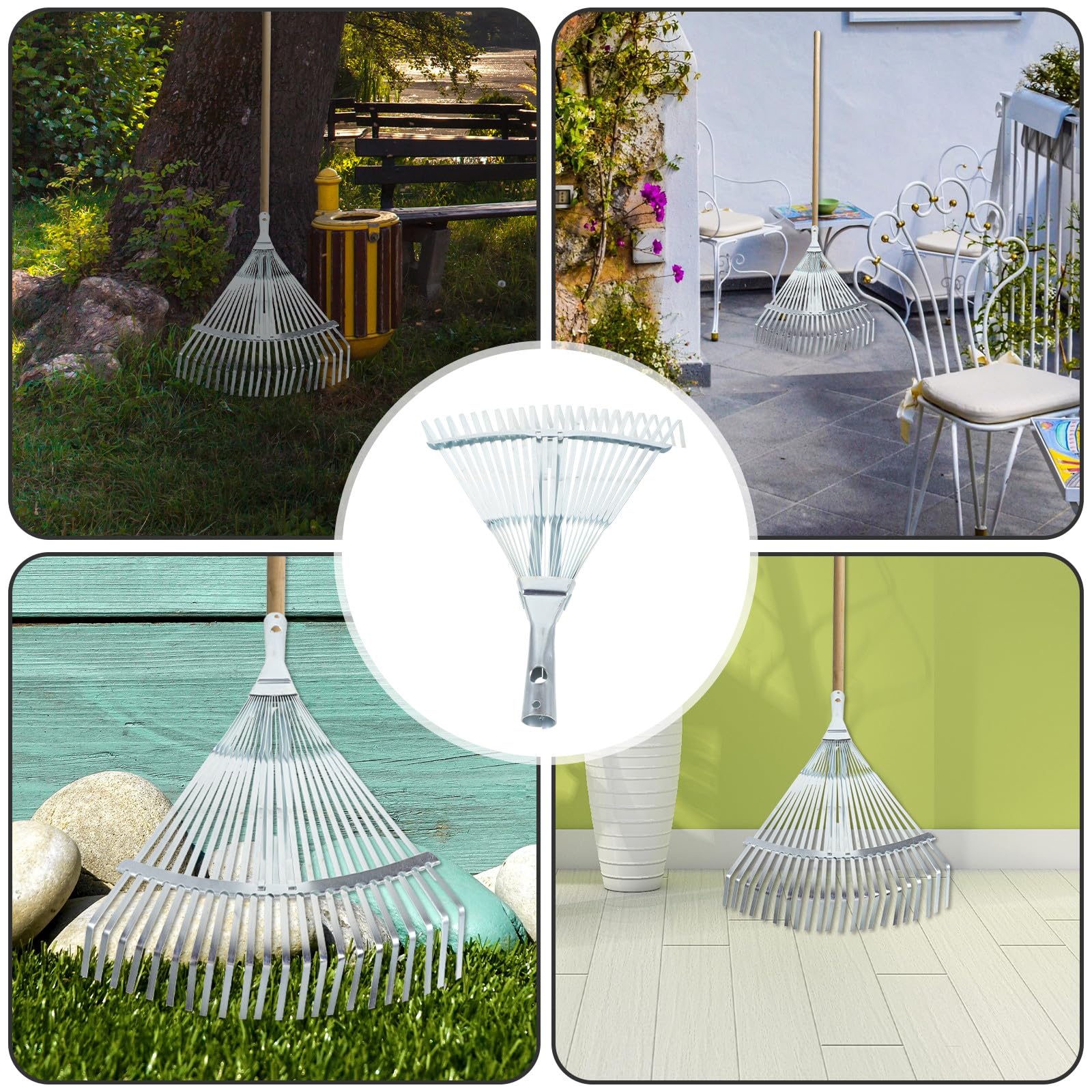 Ausziehbarer Metall Gartenrechen Kopf, Verstellbar 29-46 cm