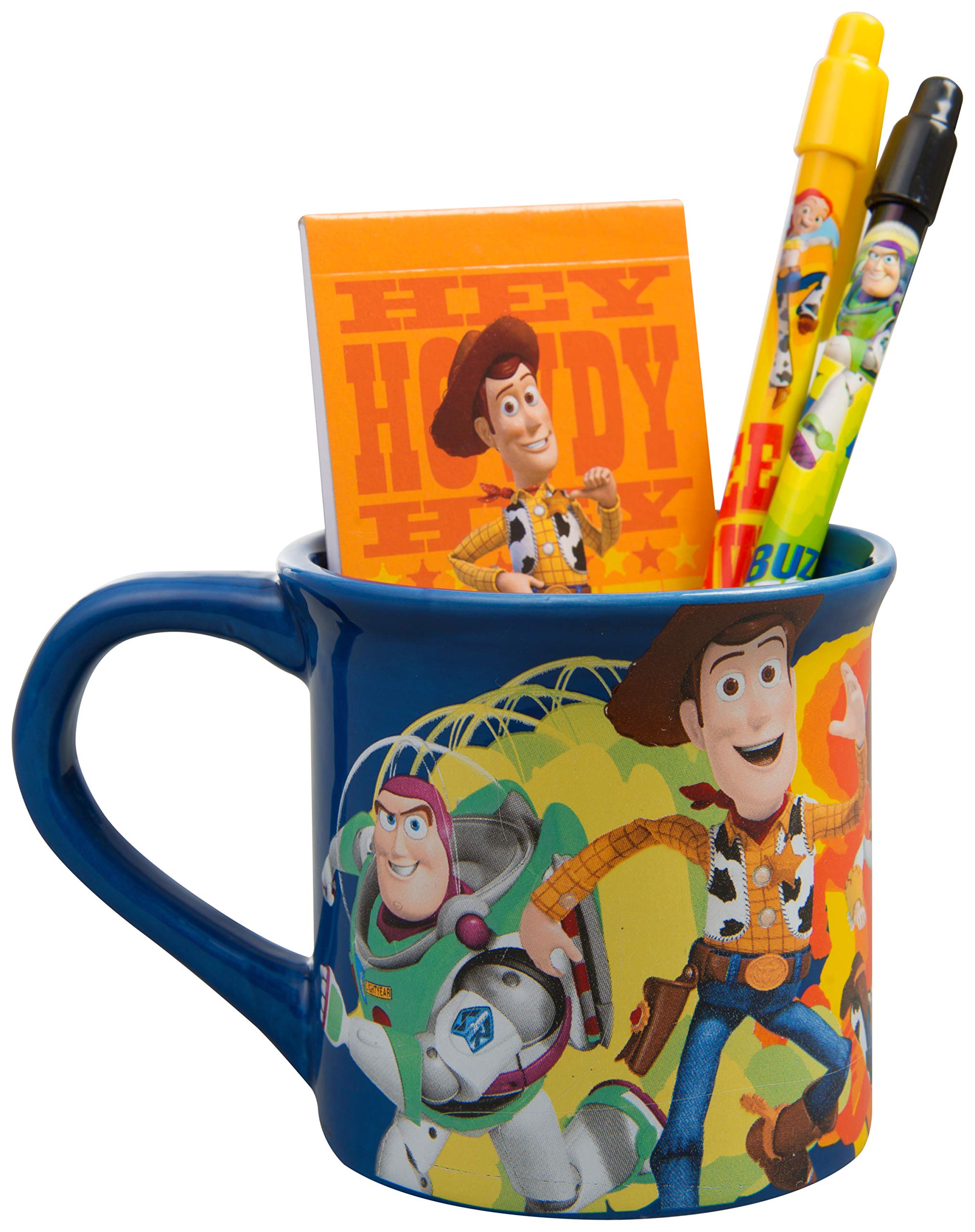 Sambro Disney Toy Story 4 Mug Filled with Stationery, Ceramic Cup, Featuring Woody, Buzz and Jess, 1