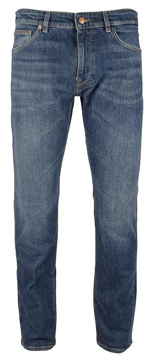 Hugo Boss Mens Maine Regular Fit Stretch Jeans-MB-30WX32L Medium Blue