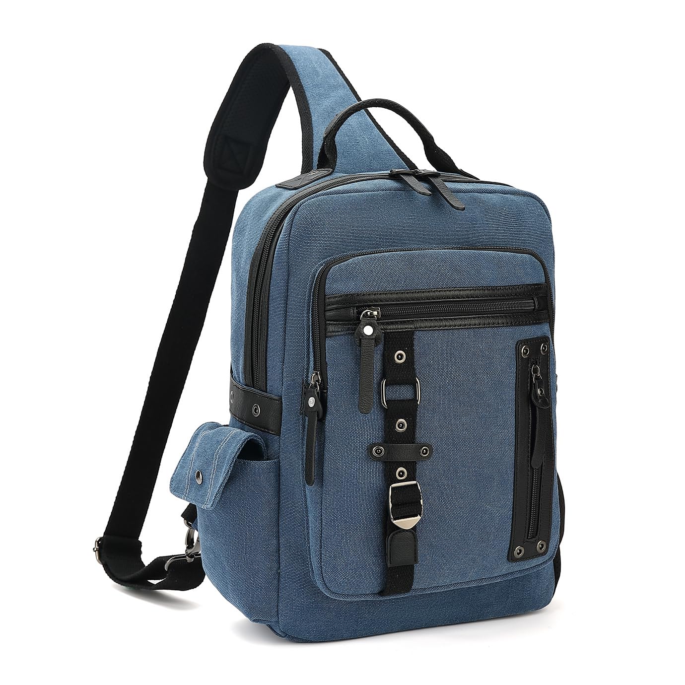 Vintage Messenger Bag Canvas Backpack for Travel Mens Shoulder Bag Dual-use Bag for Hand Carry and Crossbody Carry