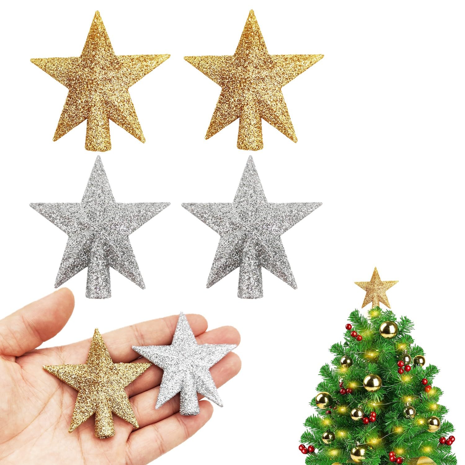 Amazon.co.jp: ミニスター クリスマスツリートッパー 4個 2.36インチ