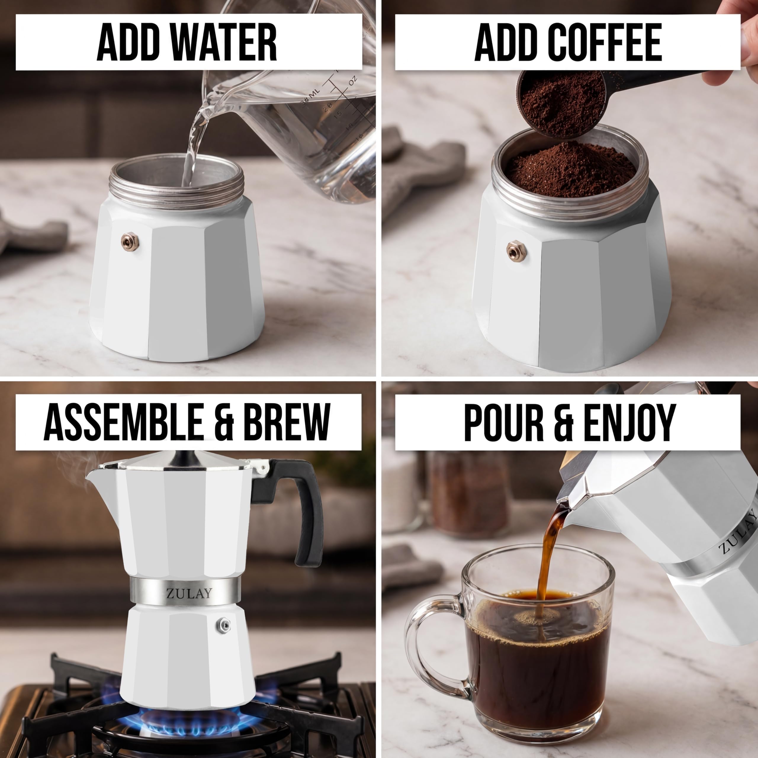 Amazon.com: Zulay Moka Pot Espresso Stovetop Coffee Maker - Leak