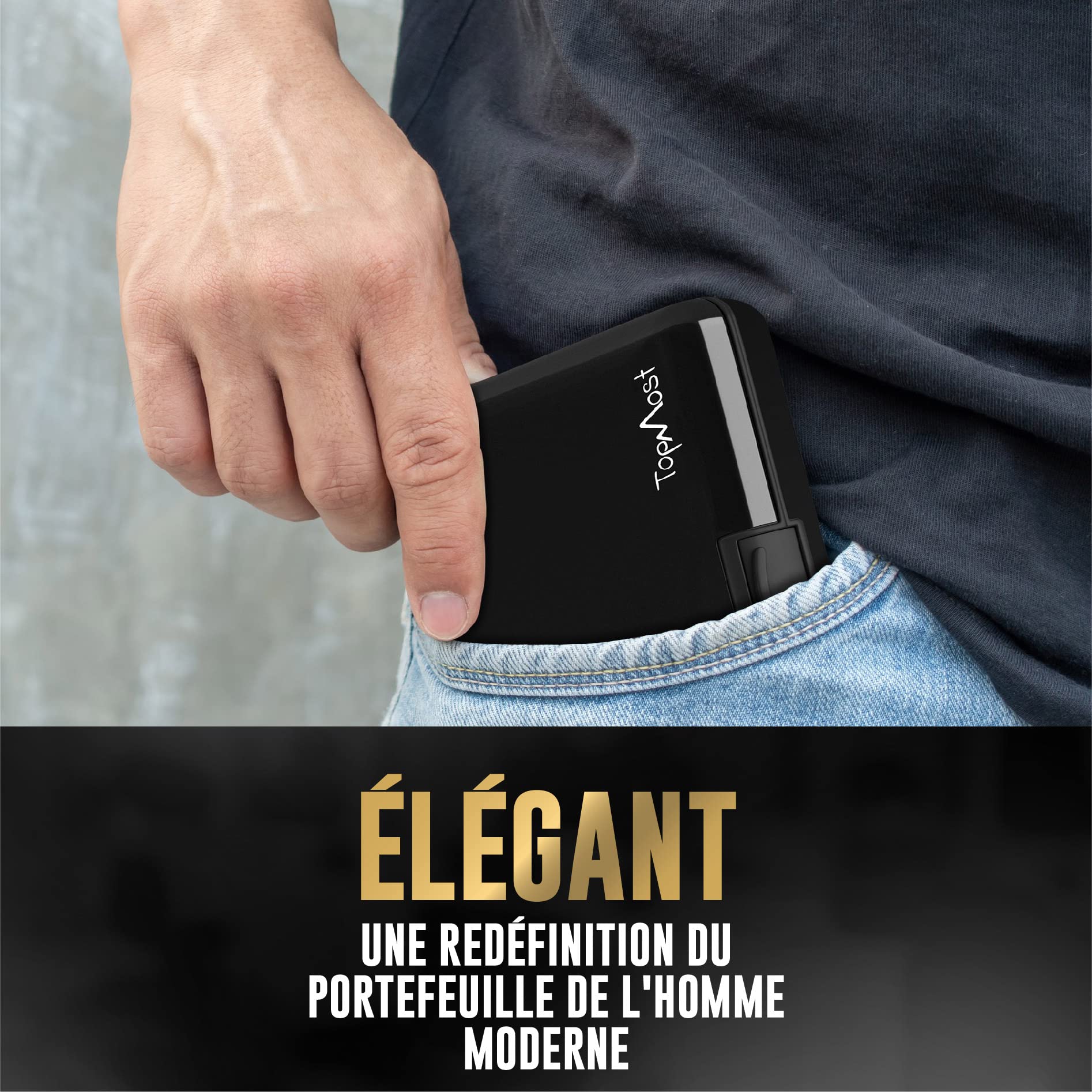TopMost Étui en Aluminium pour Cartes de crédit avec Protection RFID, pour Hommes et Femmes. Portefeuille Slim pour 12 Cartes et Billets, Anti-vol de données, Support Compact.