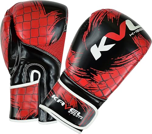 KVL K500 Guantes de boxeo para entrenamiento, estilo profesional Muay Thai, MMA, Sparring, kickboxing guantes para hombres y mujeres, guantes de