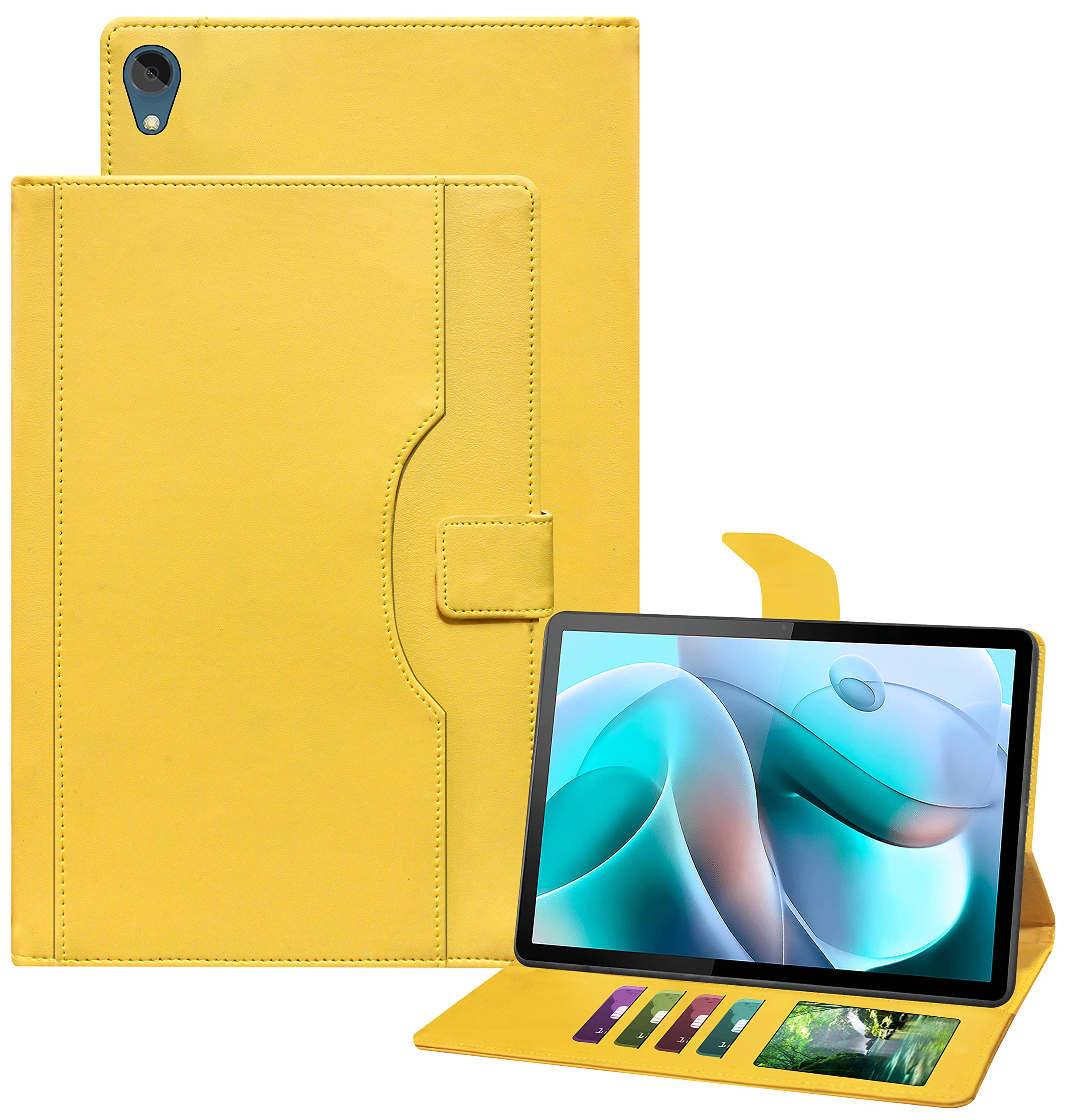 TGK Multi-Angle with Viewing Stand Leather Flip Case Cover for Motorola Moto Tab G70 LTE 11 inch (Yellow) (B09W9FPZRQ) Amazon Price History, Amazon Price Tracker