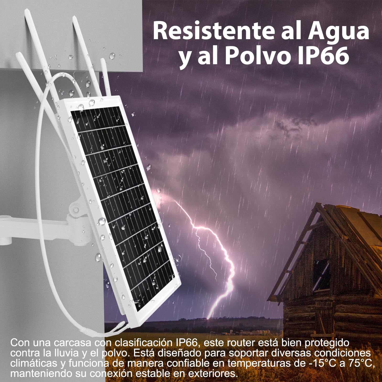 Solar 4G LTE Modemrouter, Router con 4 Antenne