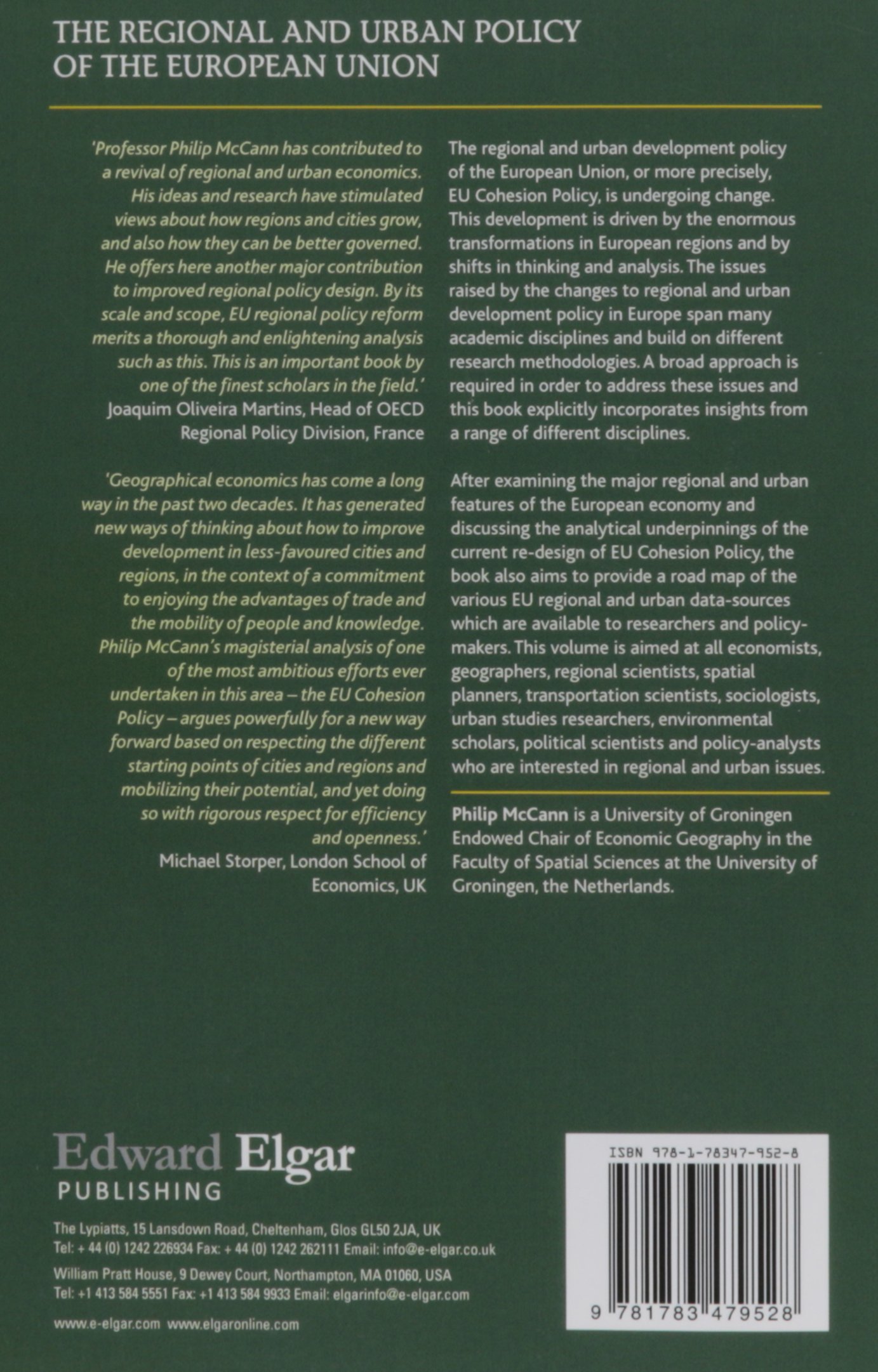 The Regional and Urban Policy of the European Union: Cohesion, Results-Orientation and Smart Specialisation (New Horizons in Regional Science series)