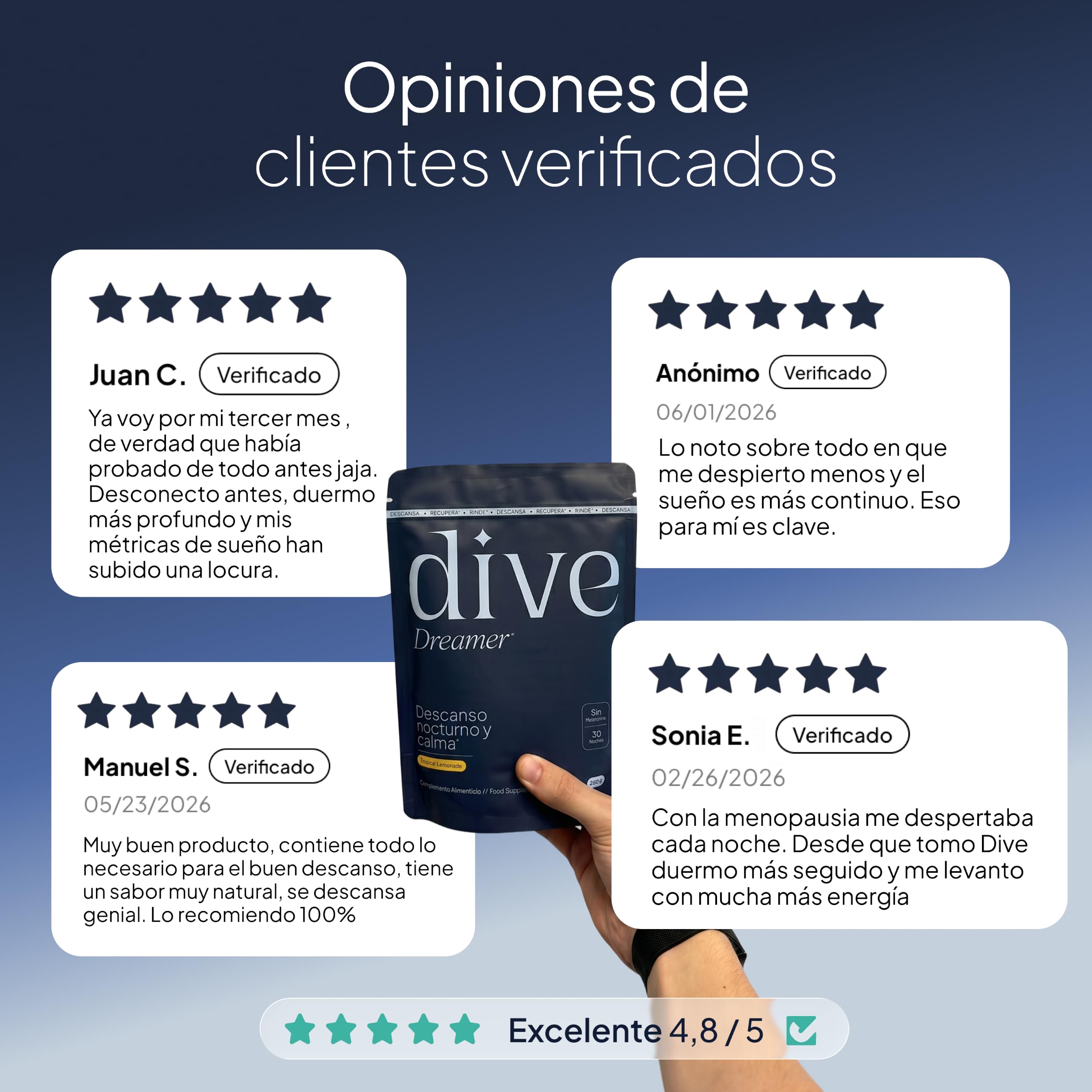Suplemento Bebible para Dormir sin Melatonina - Magnesio Glicina L-Teanina